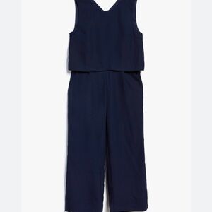 Just Female Navy Sleeveless V-Neck Wide-Leg Jumpsuit